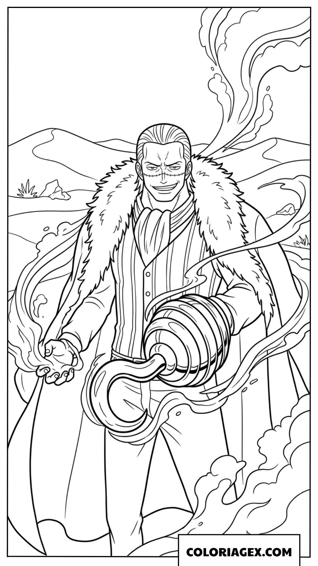 Coloriage de Crocodile utilisant ses pouvoirs de sable