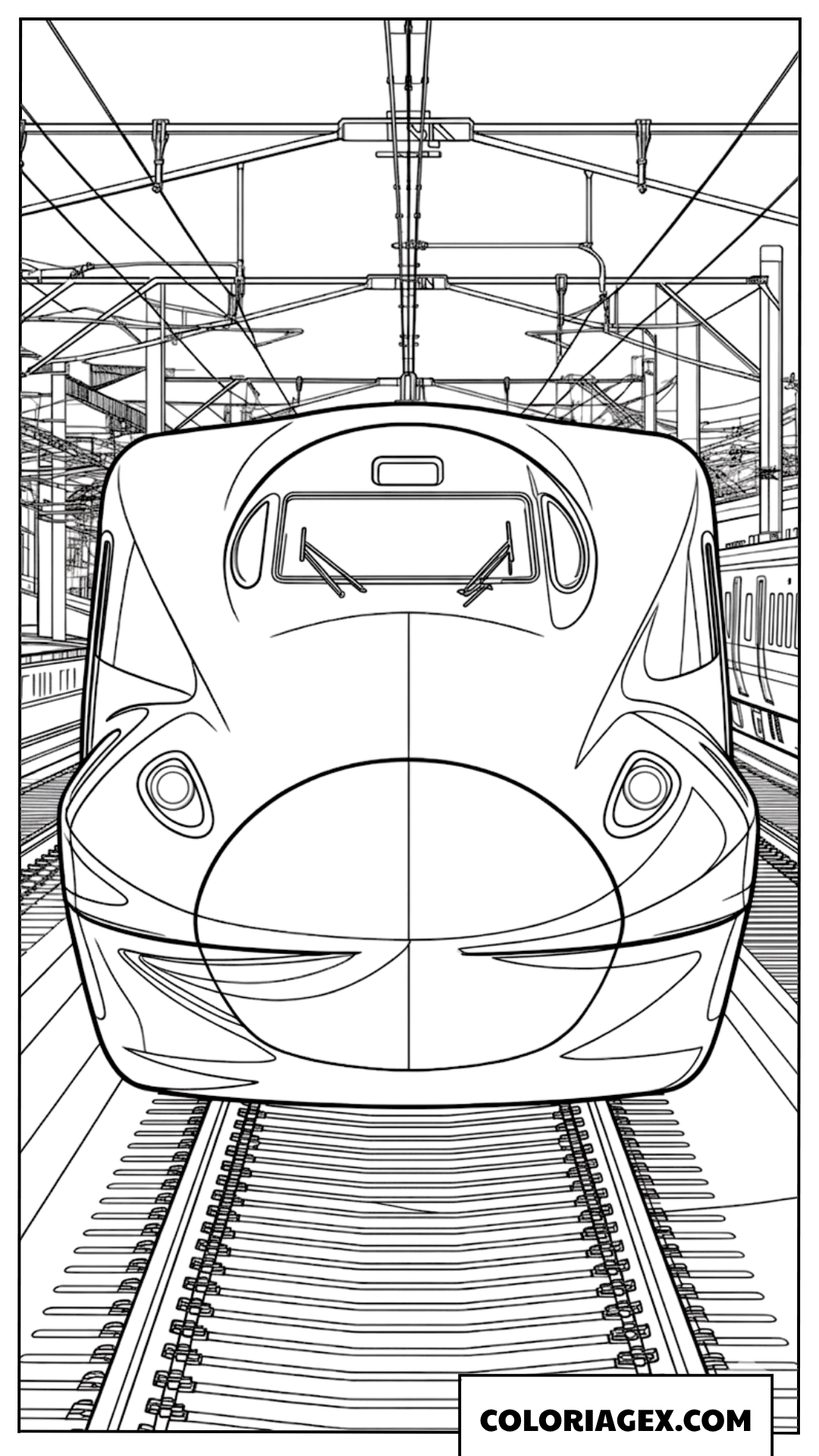 Coloriage de la face avant d un train Shinkansen