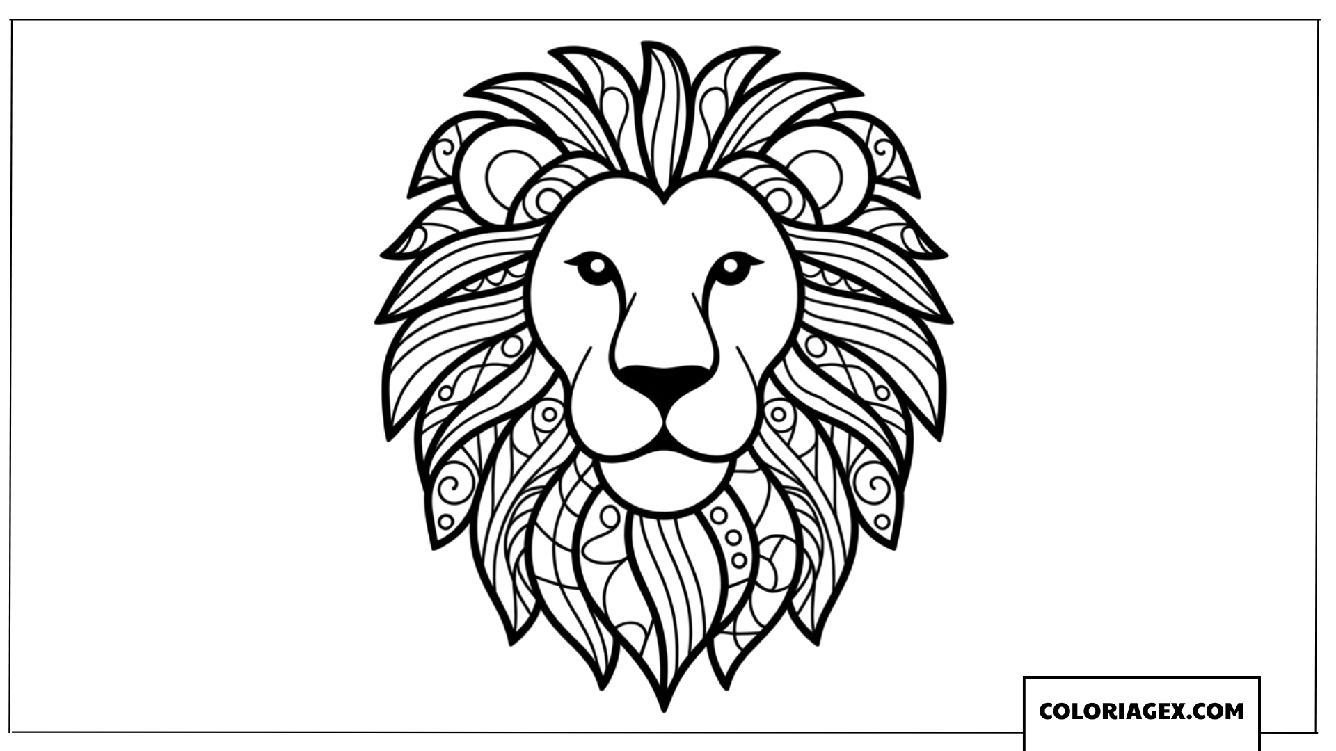 Coloriage du portrait dun lion avec une criniere mandala complexe