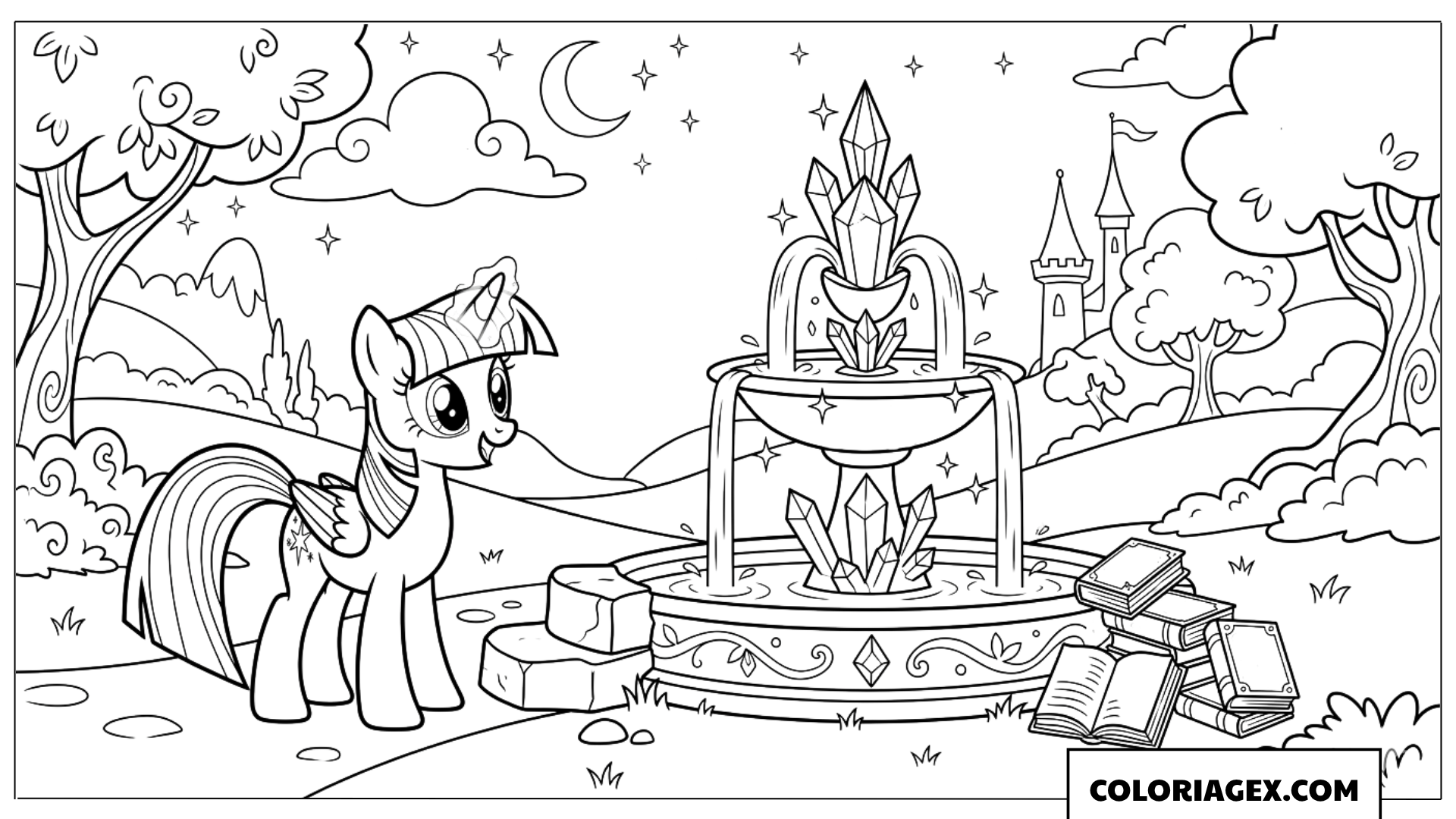 Coloriage fontaine magique
