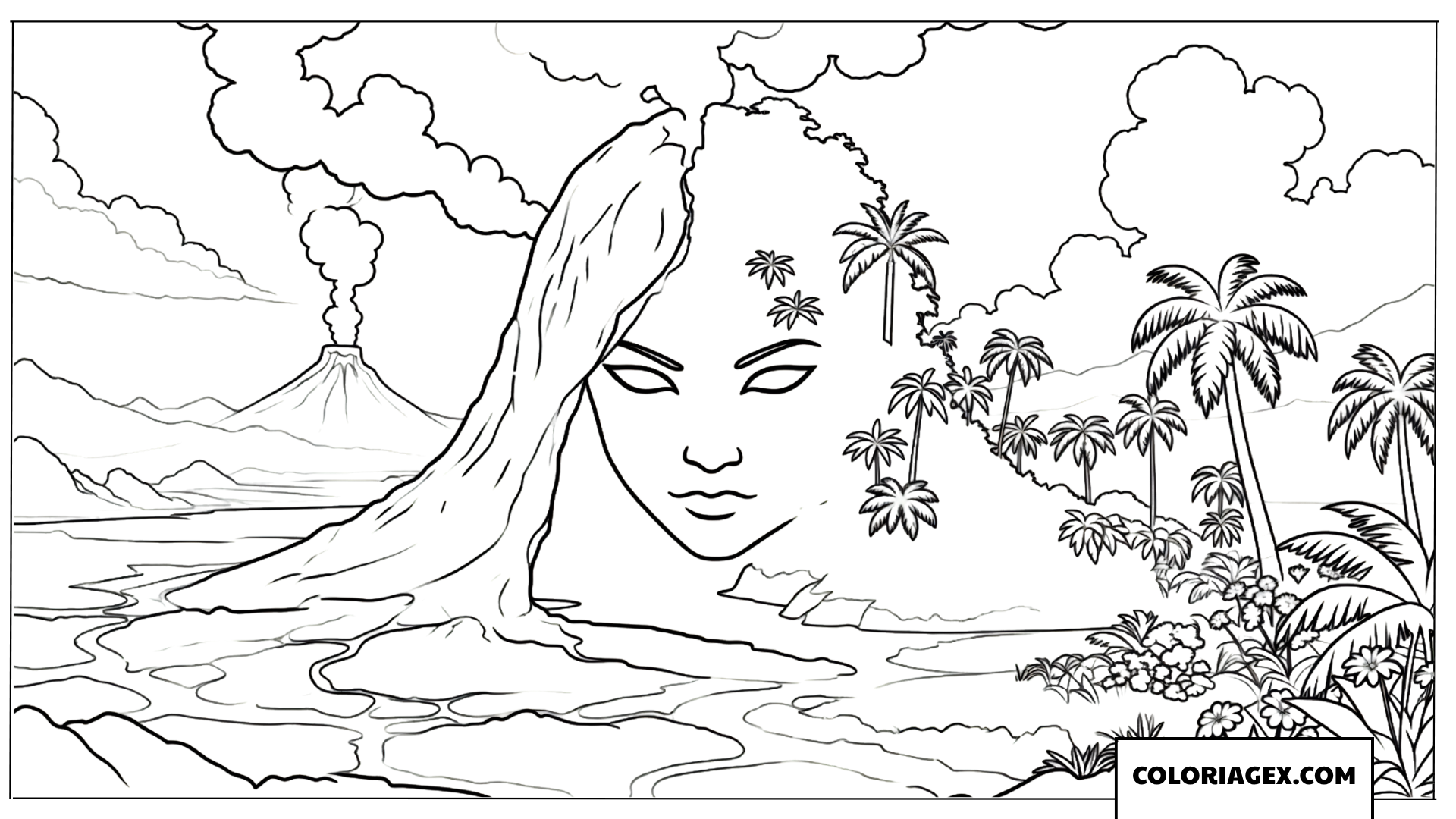 Coloriage la renaissance de l'île de Te Fiti