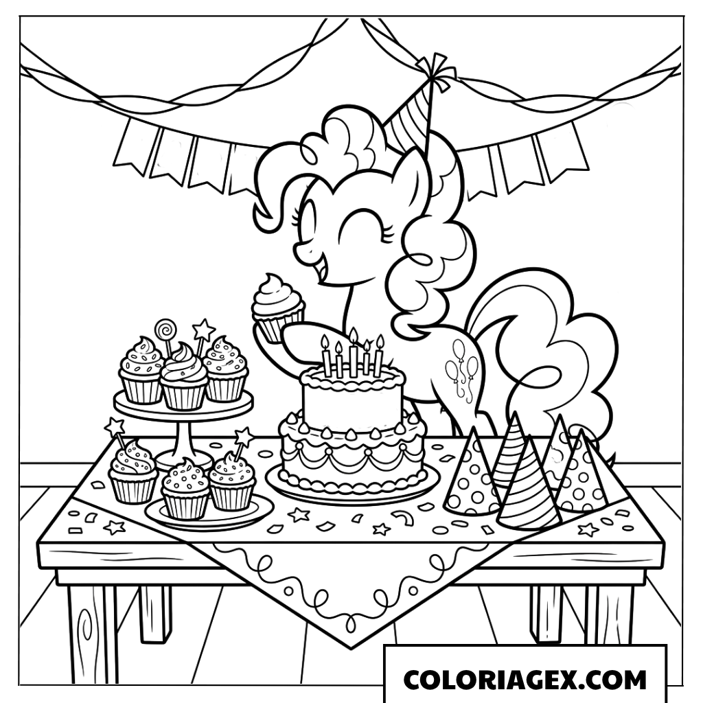 Coloriage le banquet de Pinkie Pie