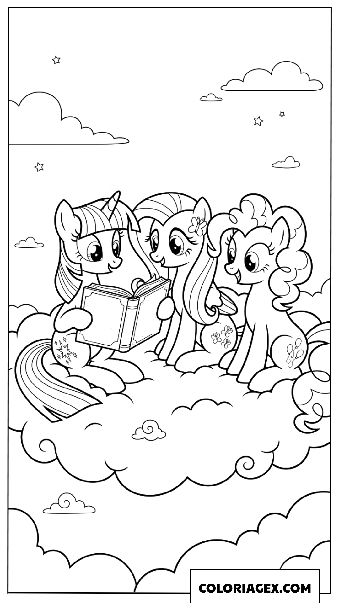 Coloriage lecture entre amies
