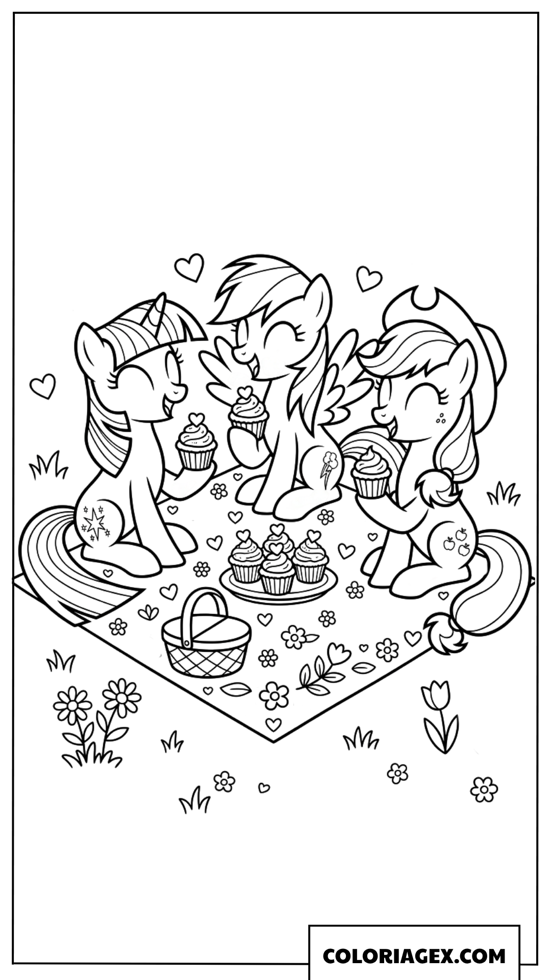 Coloriage pique-nique amical