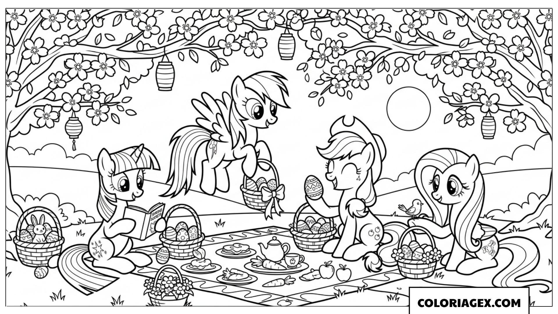 Coloriage pique-nique de Pâques