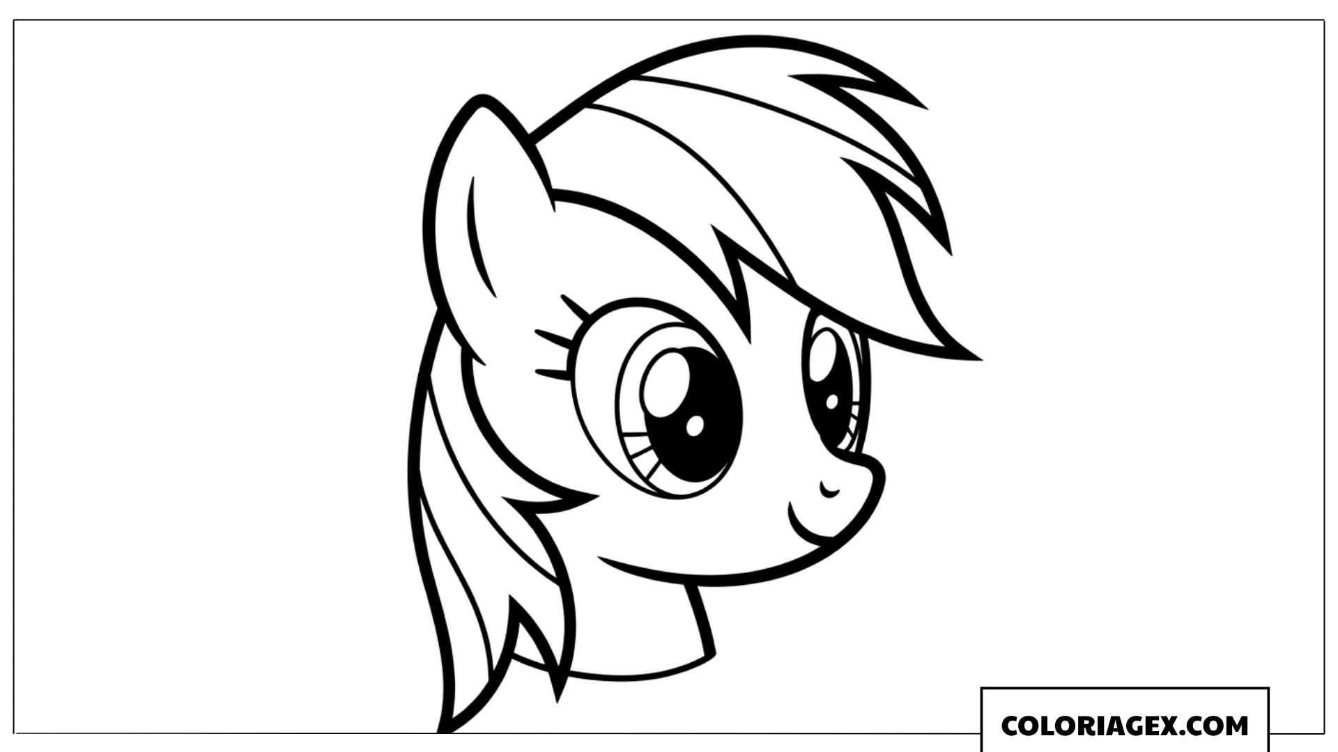 Coloriage portrait de Rainbow Dash