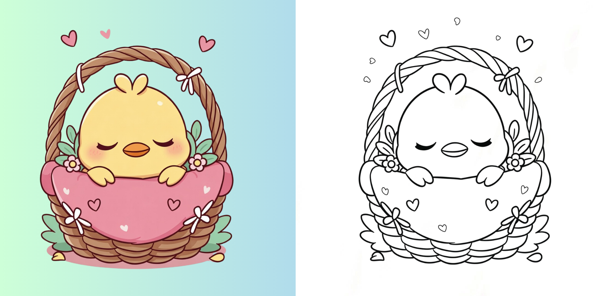 ft - Coloriage poussin pour paques ft