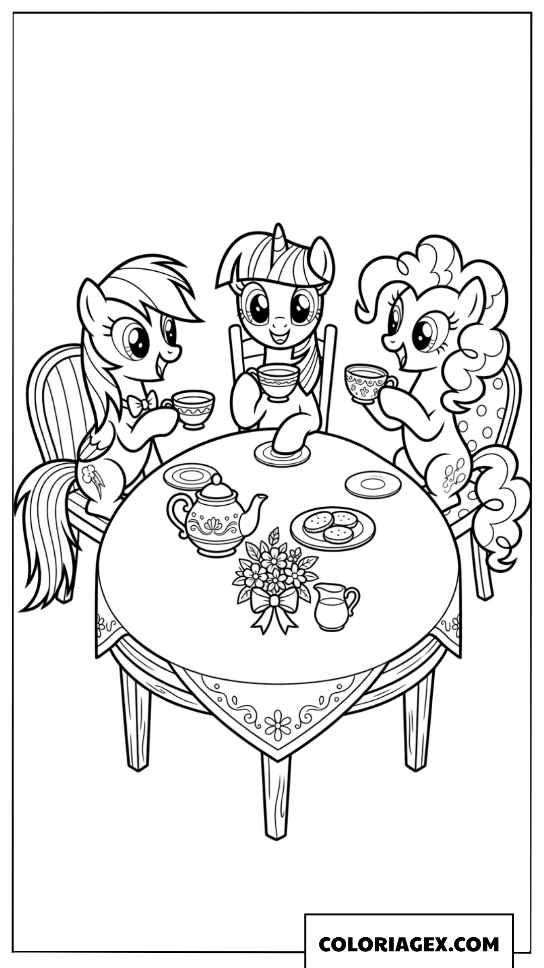 Coloriage thé entre amies