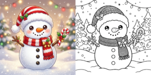 ft - Coloriages Bonhomme de Neige ft