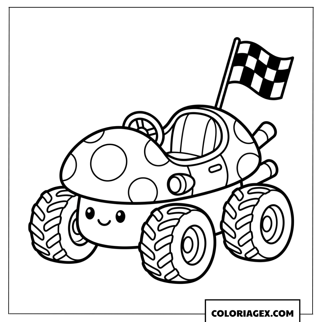 Dessin d un kart en forme de champignon mignon
