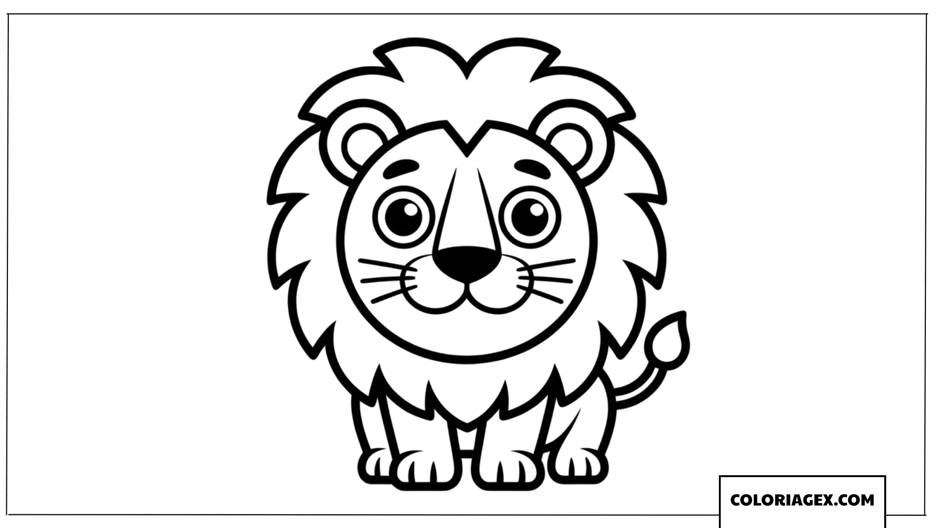 Dessin dun petit lionceau de dessin anime mignon a colorier