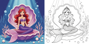 ft - coloriage barbie sirène ft