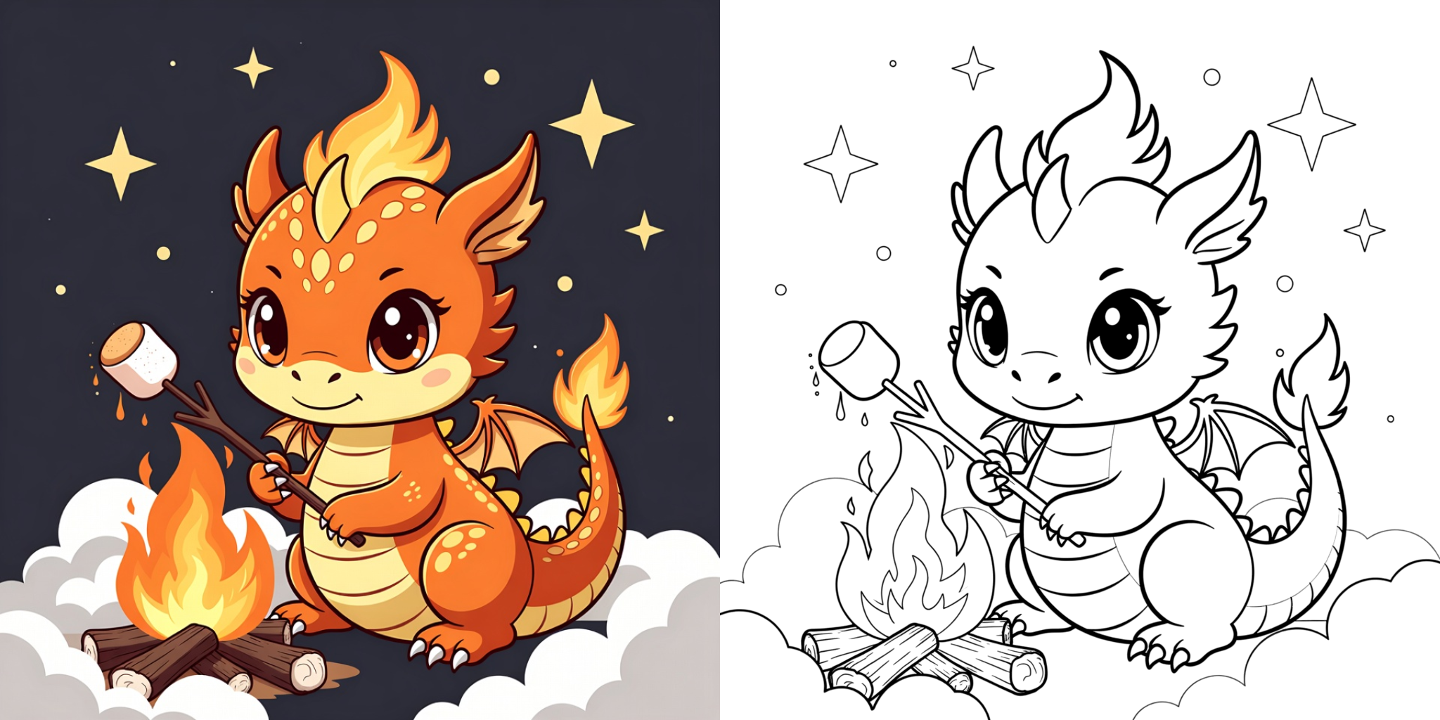 ft - coloriage dragon en feu ft