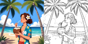 ft - coloriage été mode estivale ft