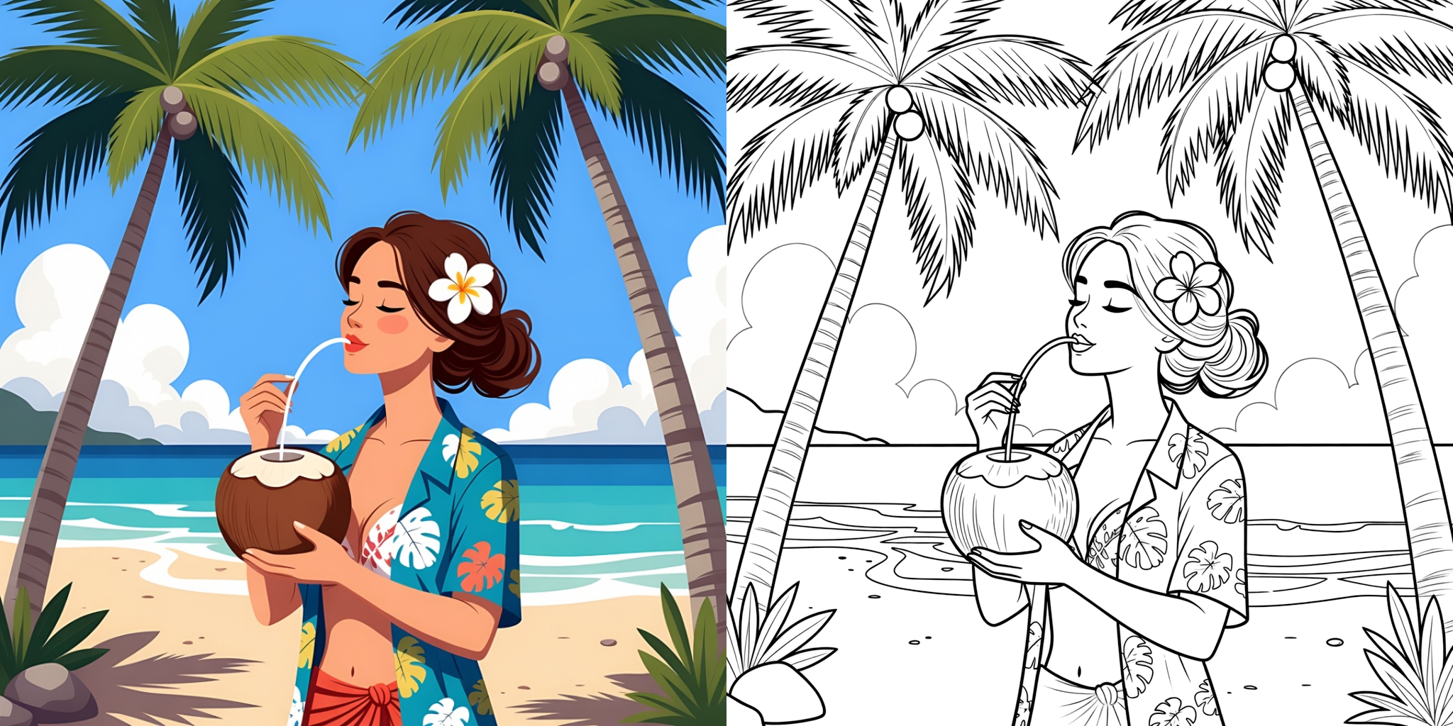 ft - coloriage été mode estivale ft