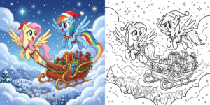 ft - coloriage my little pony fêtes ft