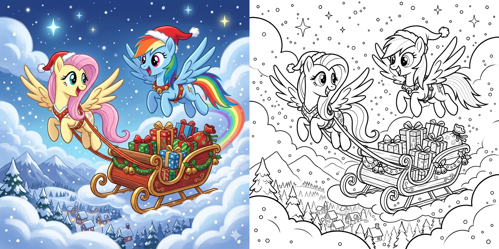 ft - coloriage my little pony fêtes ft