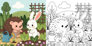 ft - coloriage sur le thème des animaux du printemps ft