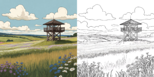 ft -  coloriages de paysages printaniers ft