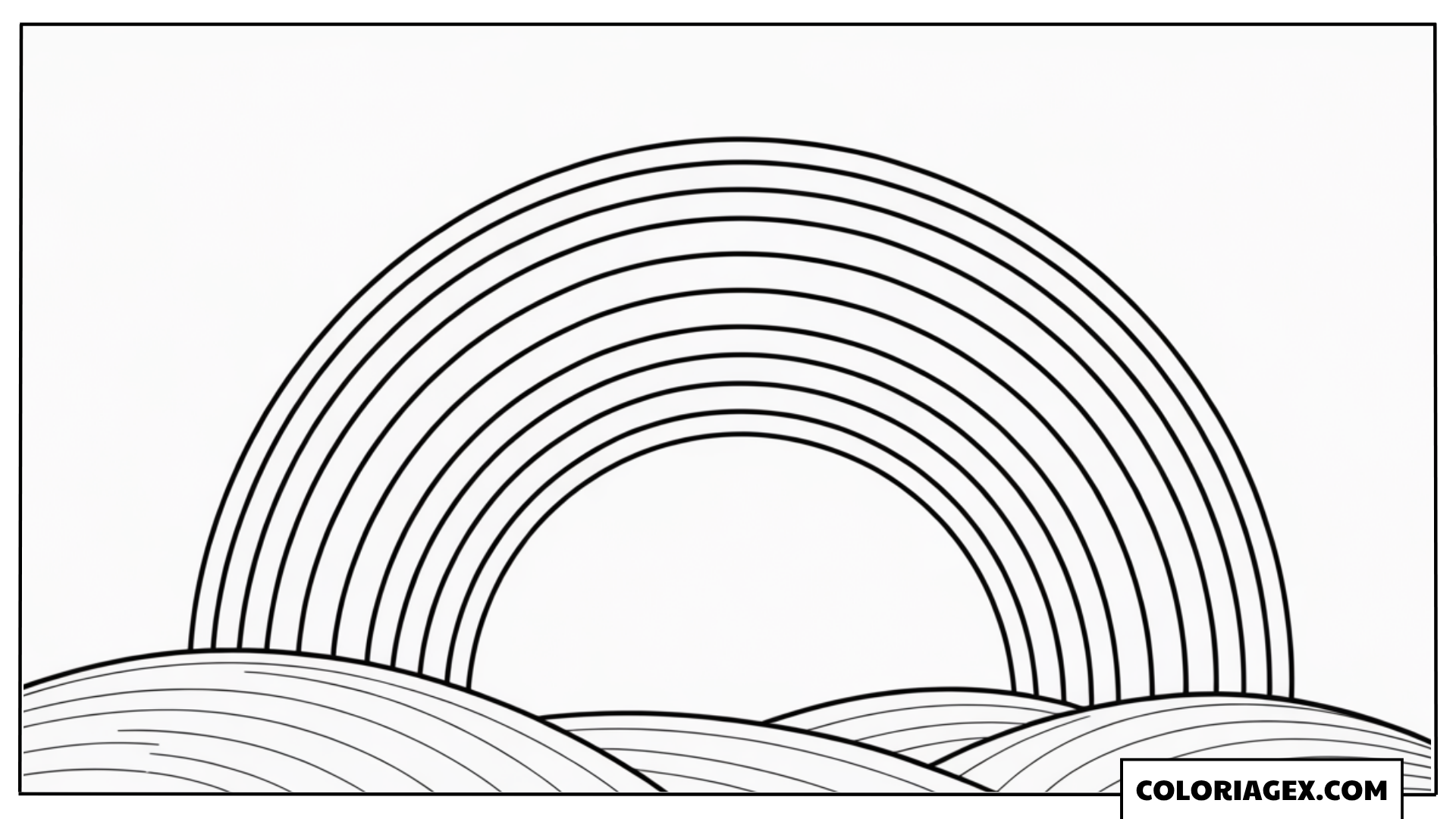 Arc-en-ciel sur les collines coloriage