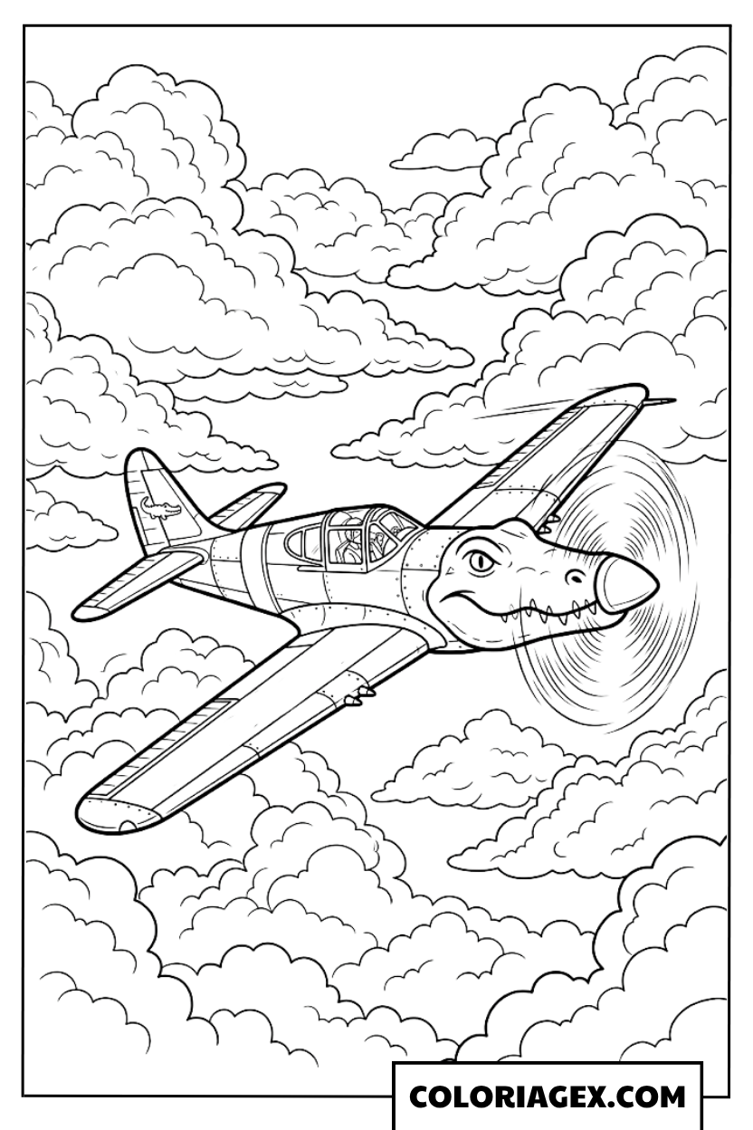 Avion Bombardiro Crocodilo coloriage
