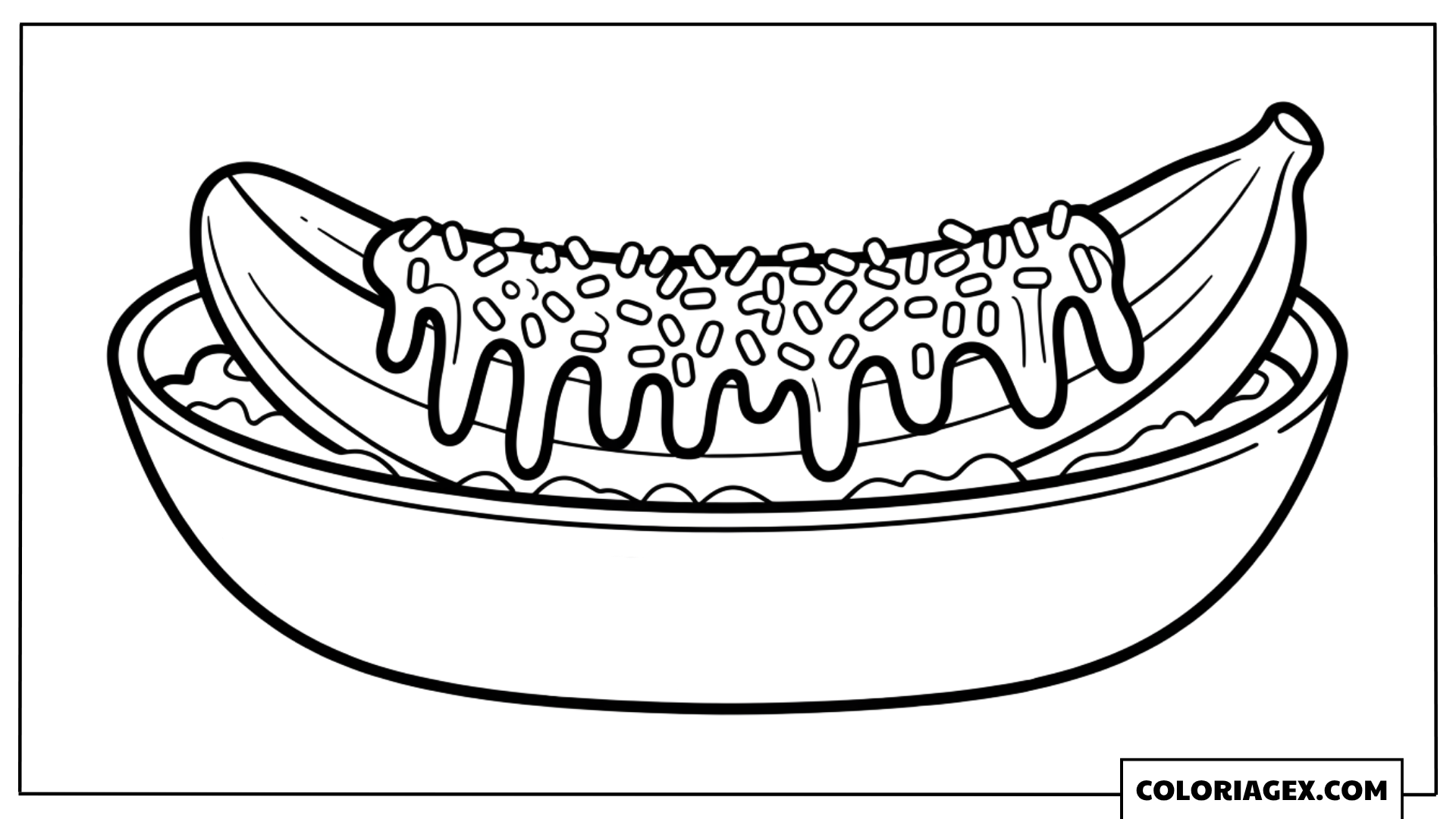 Banana split coloriage