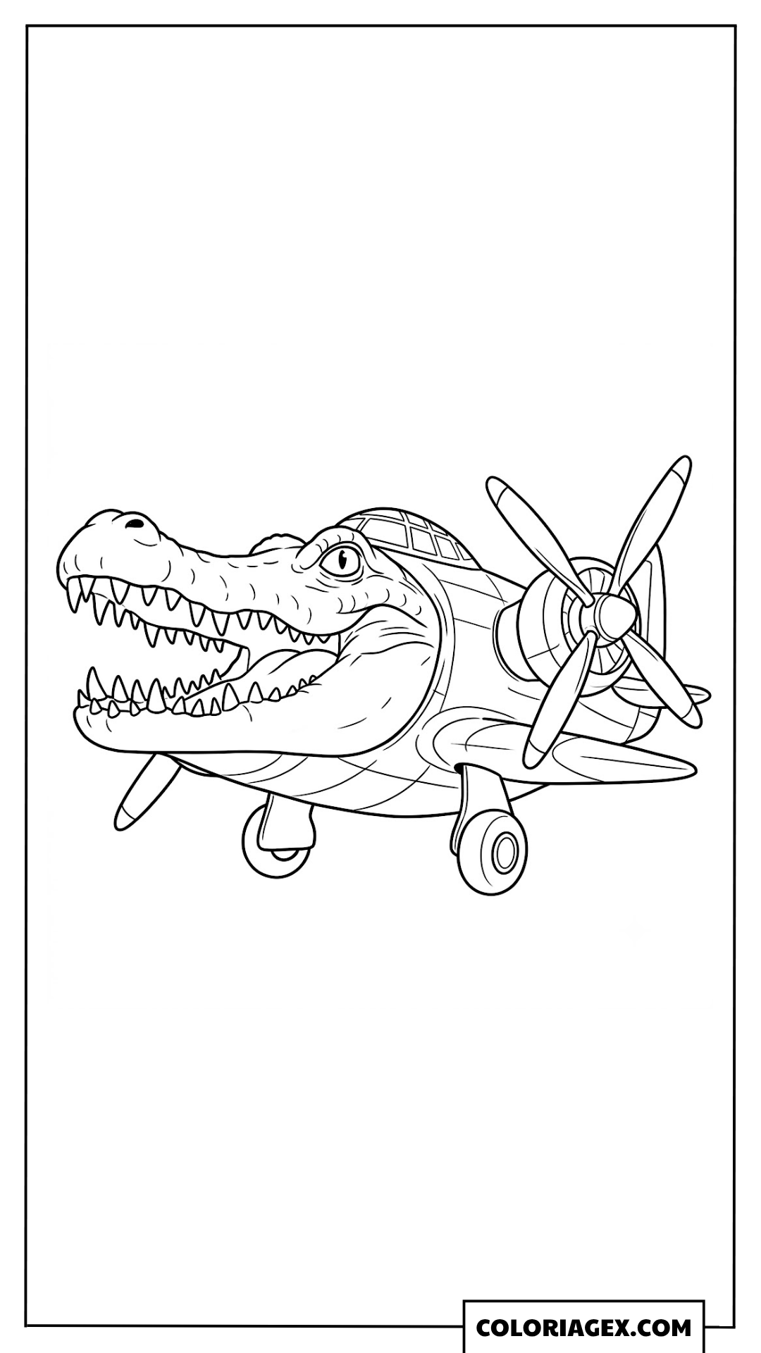 Bombardiro Crocodilo avec bombe coloriage