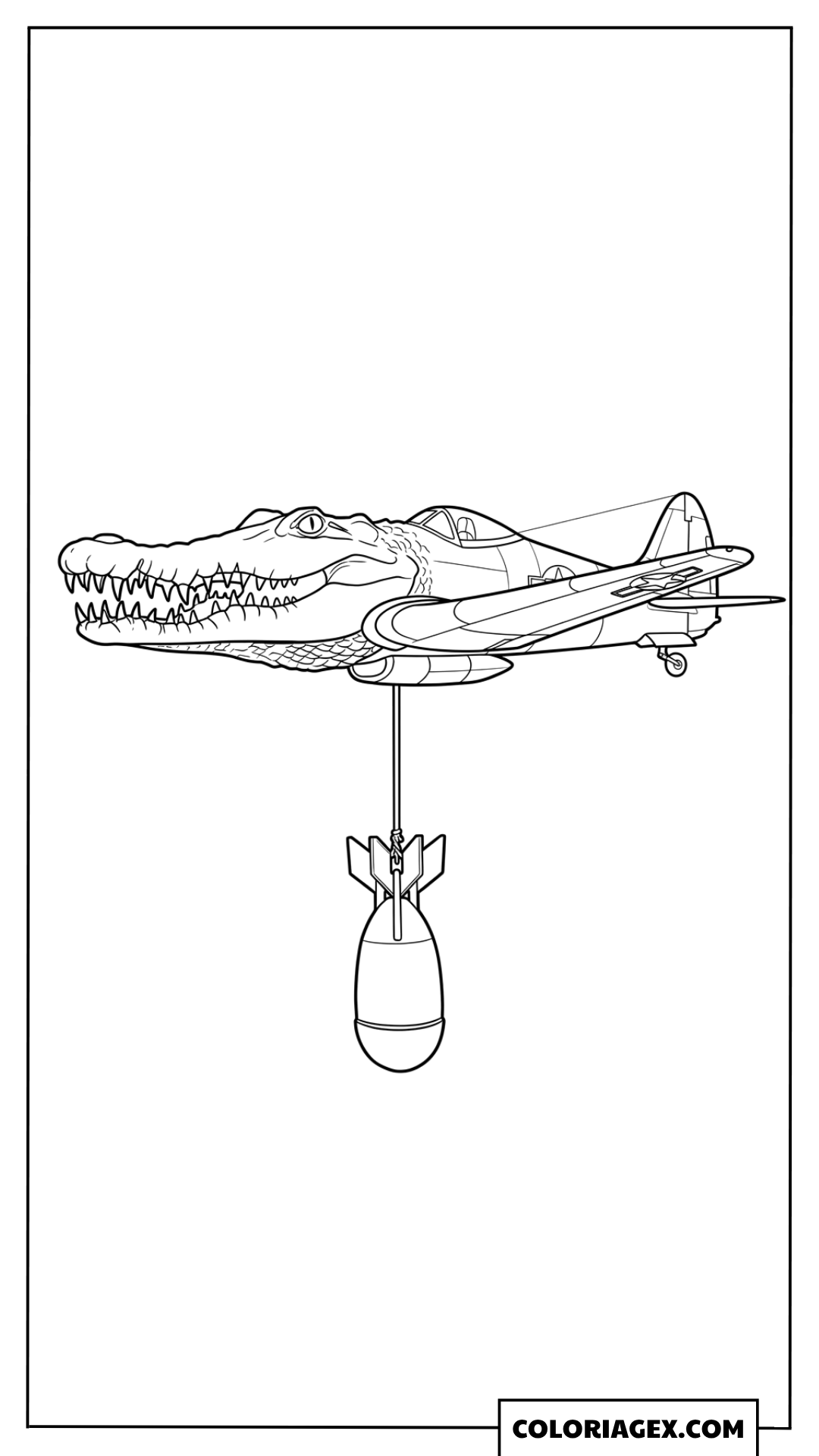 Bombardiro Crocodilo en mission coloriage