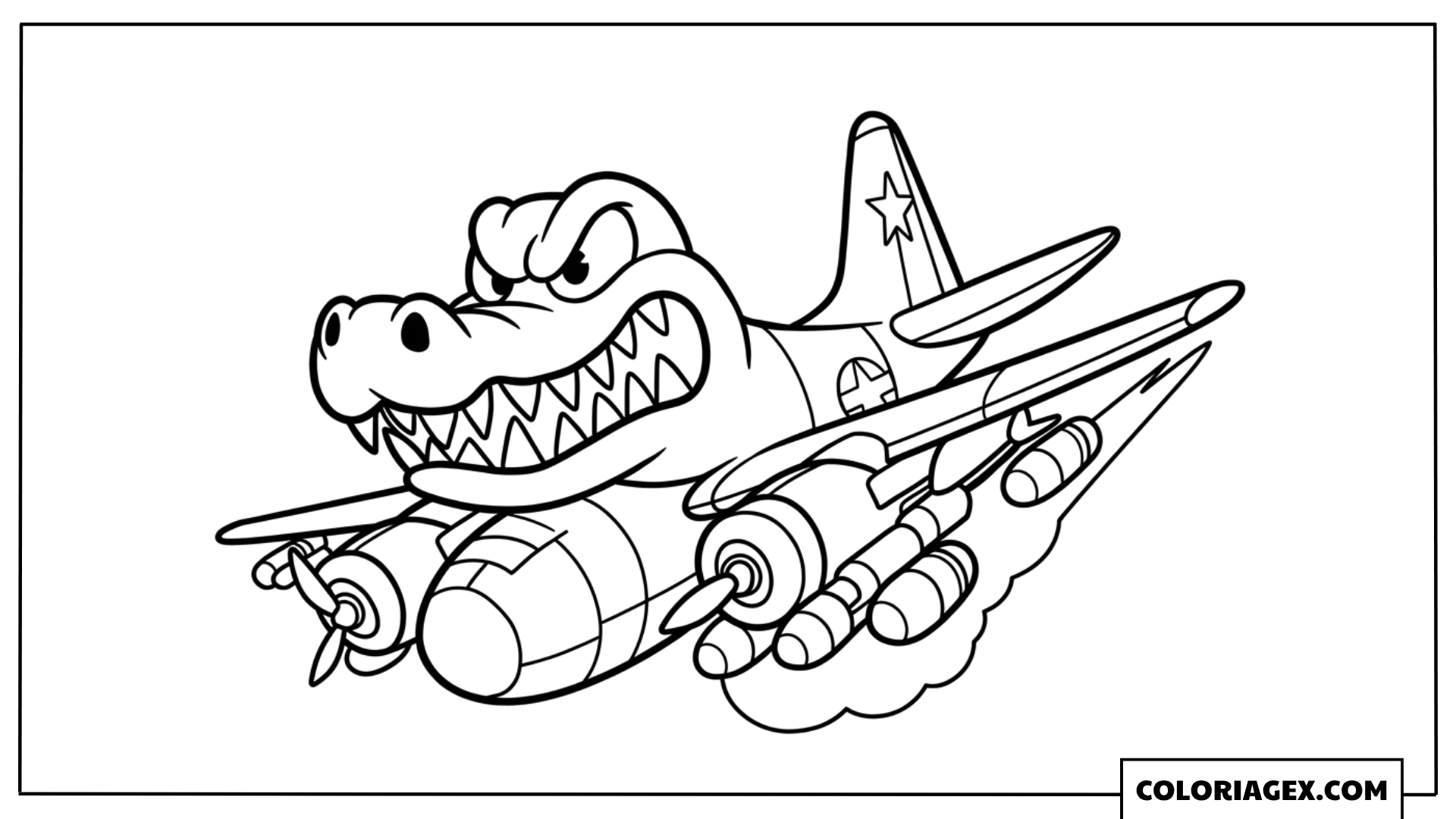 Bombardiro Crocodilo en mode combat coloriage