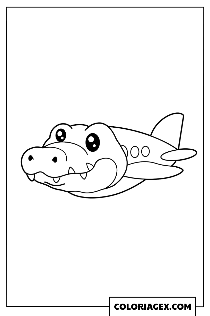 Bombardiro Crocodilo kawaii coloriage