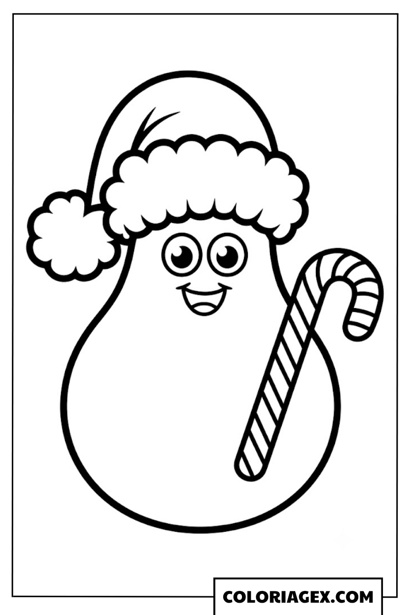 Bonhomme de neige fruité Noël coloriage