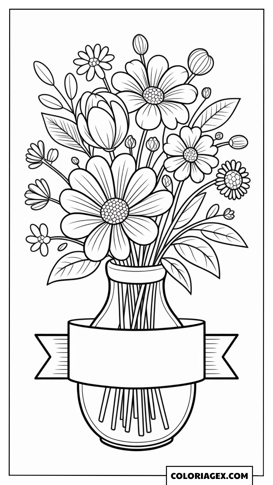 Bouquet de fleurs coloriage