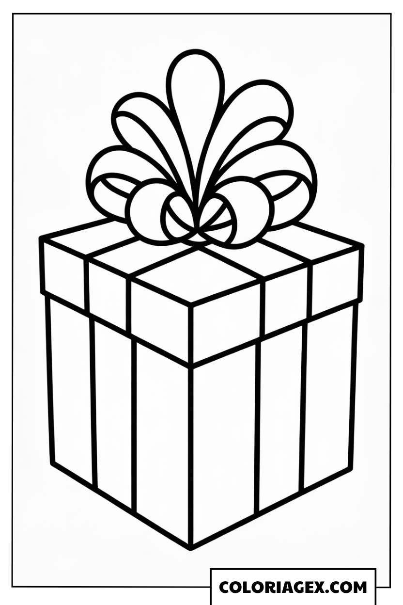 Cadeau d'anniversaire coloriage