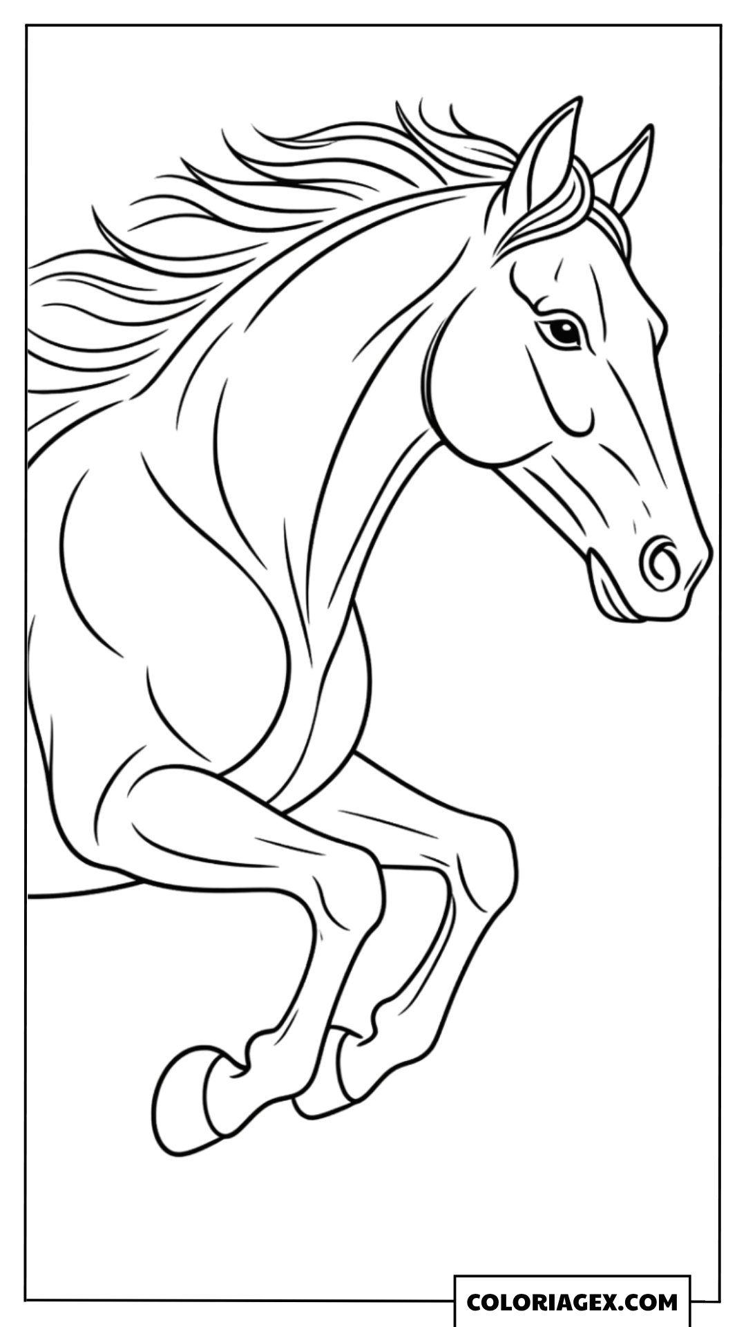 Cheval au galop puissant à colorier