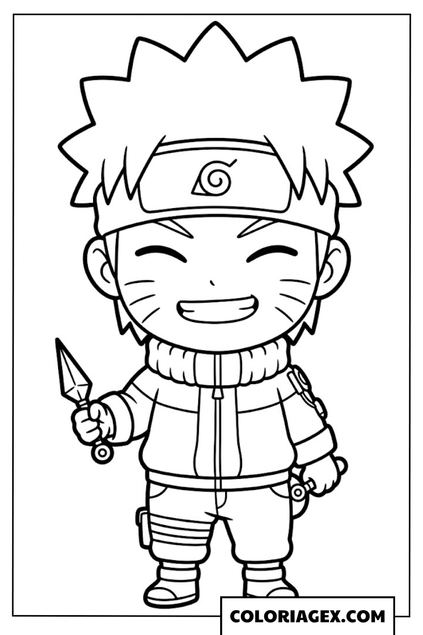 Chibi Naruto kawaii à colorier