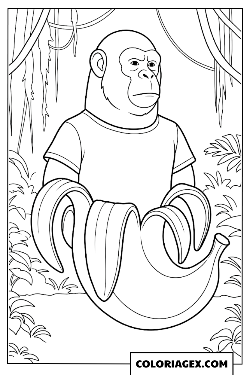 Chimpanzini Bananini de la jungle coloriage