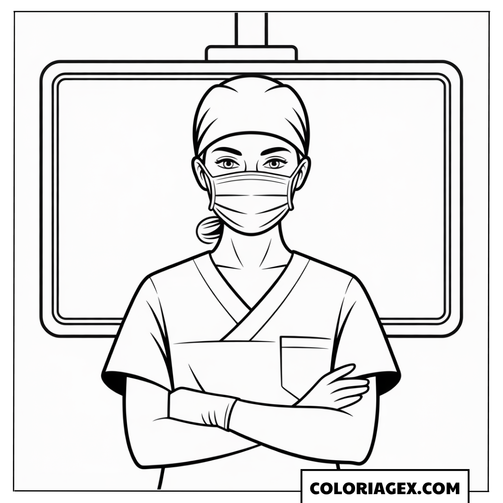 Chirurgienne à l’hôpital coloriage