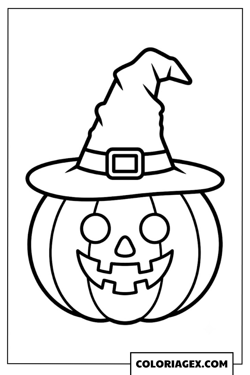 Citrouille sorcière coloriage