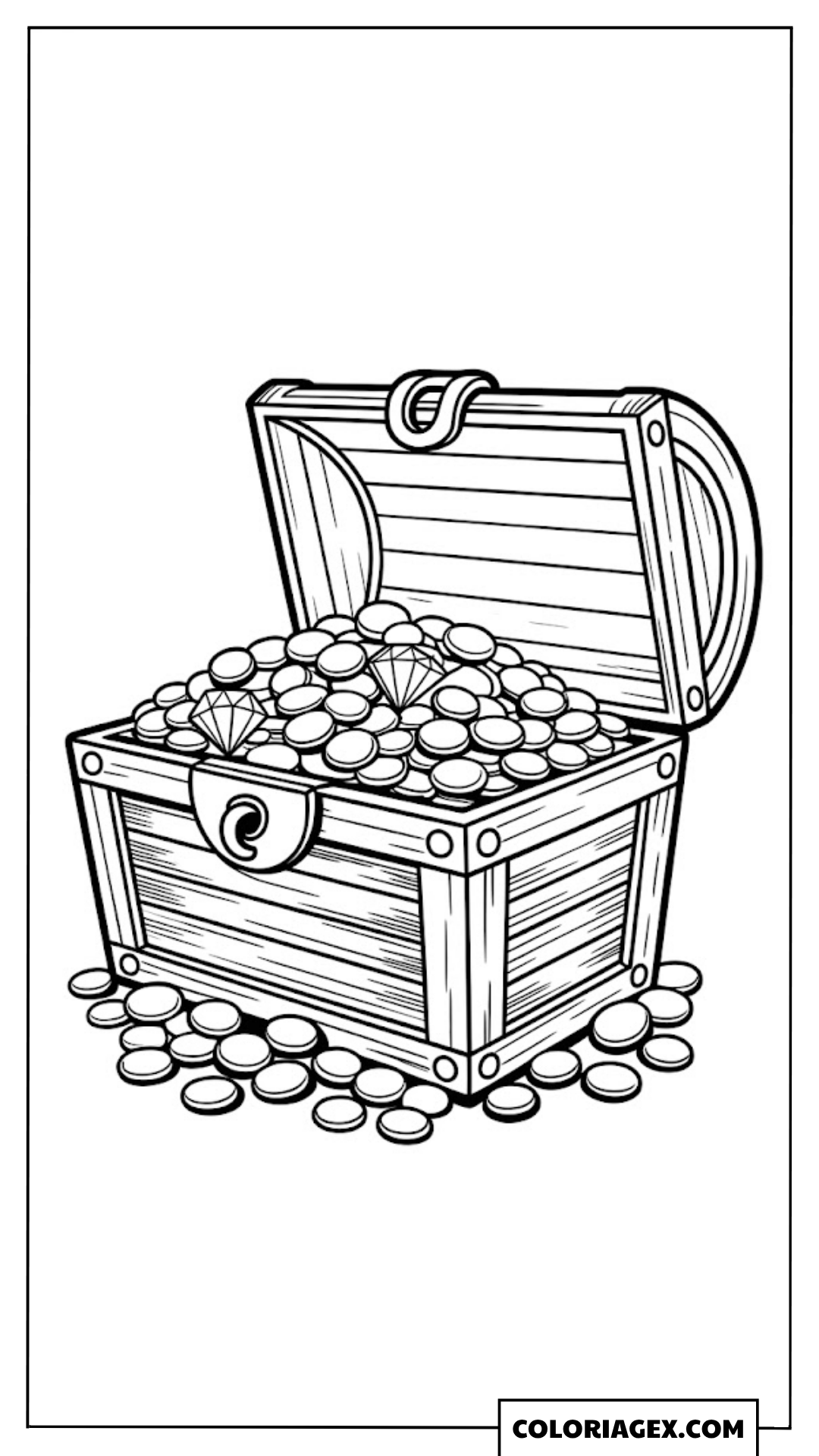 Coffre au trésor coloriage