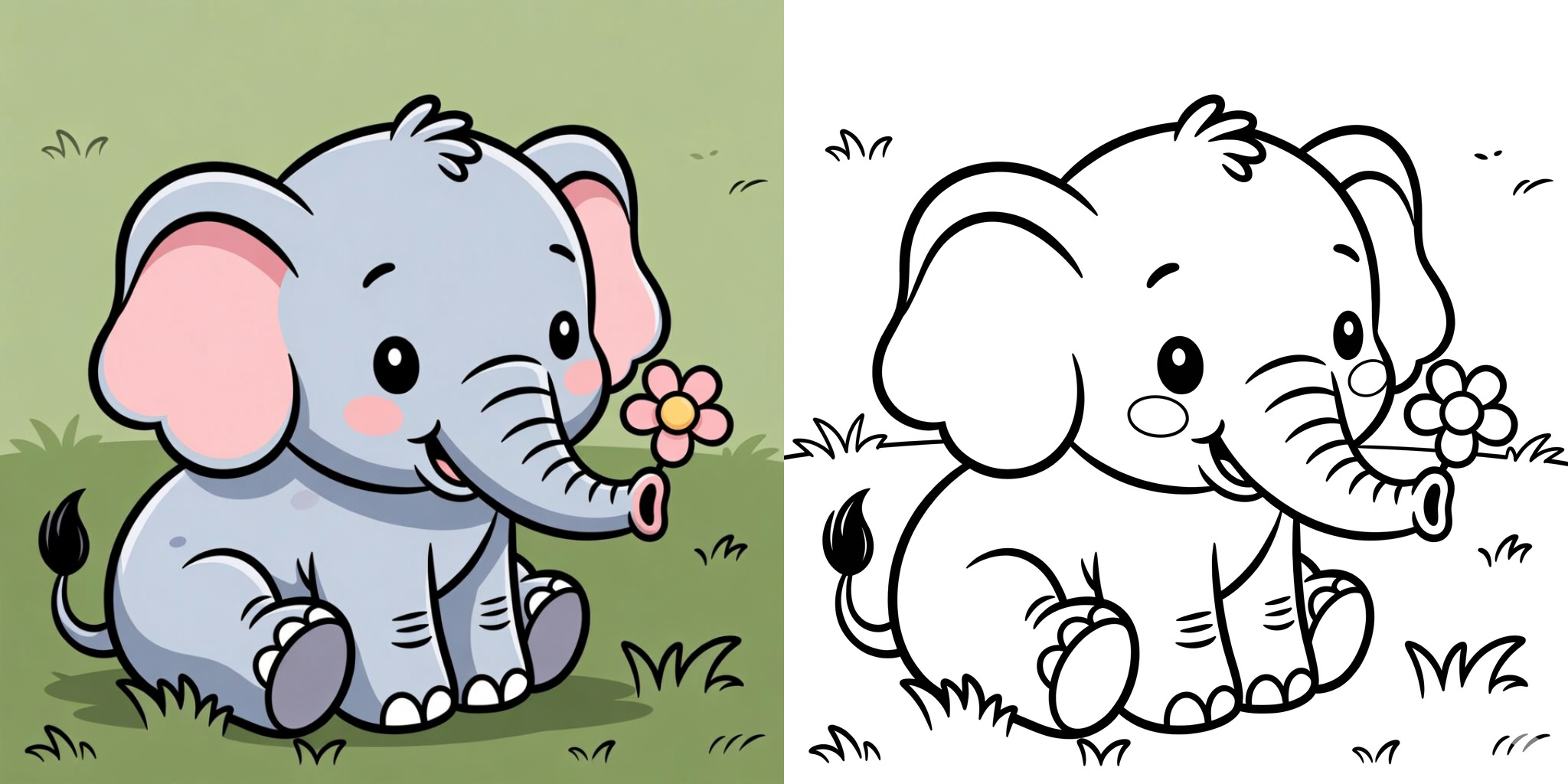ft - Coloriage Bébé Éléphant ft