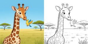 ft - Coloriage Bébé Girafe Mignon ft