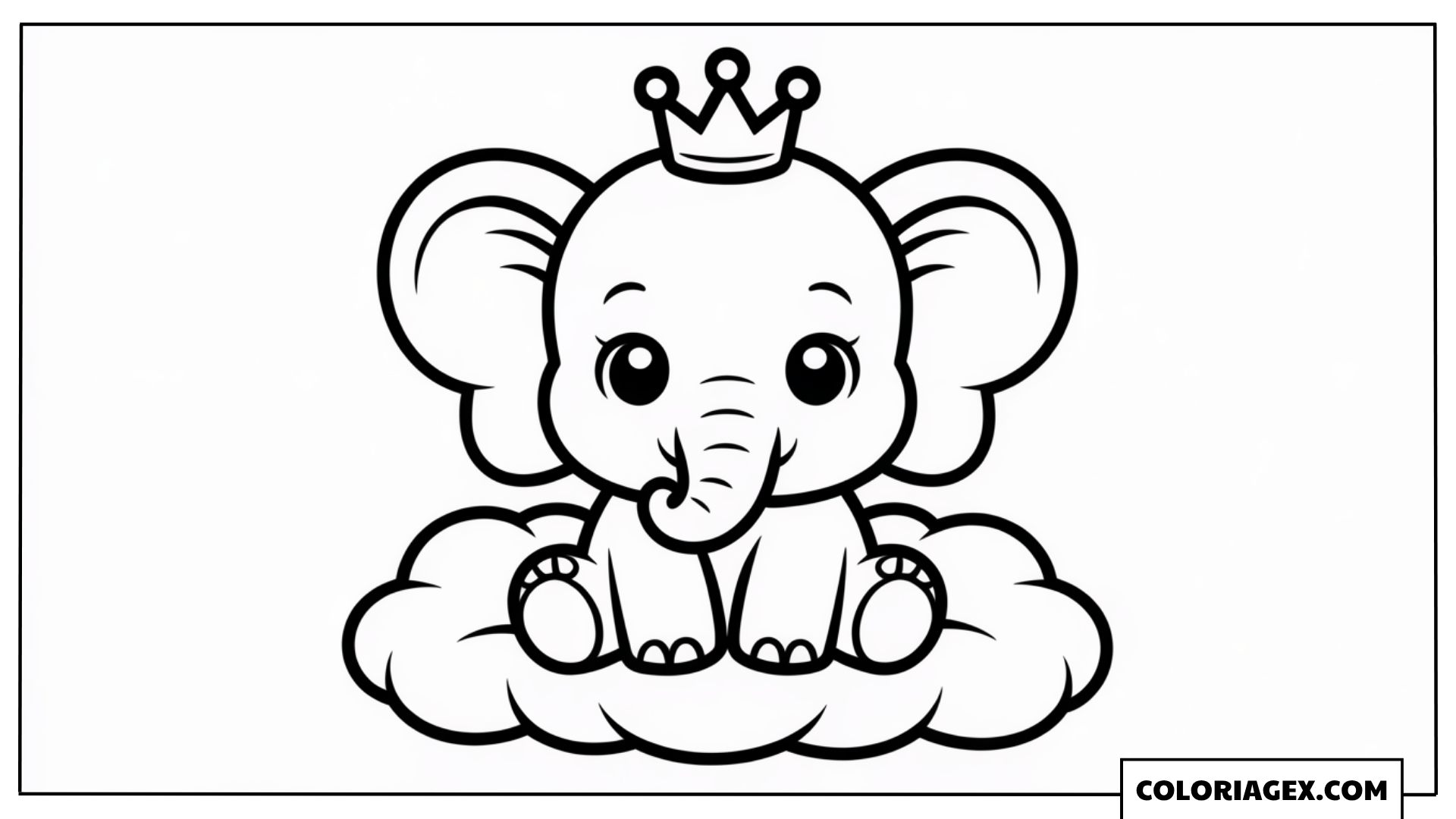 Coloriage Bébé éléphant couronne