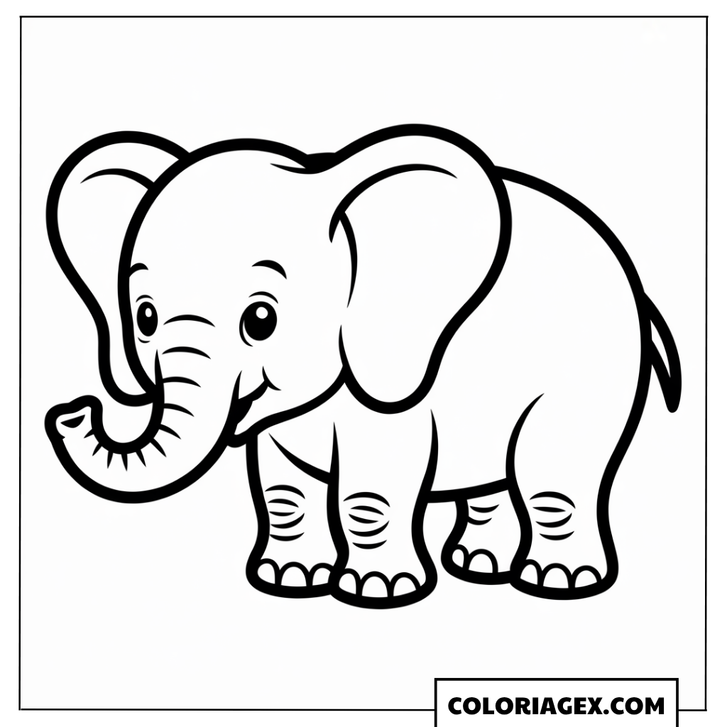 Coloriage Bébé éléphant debout