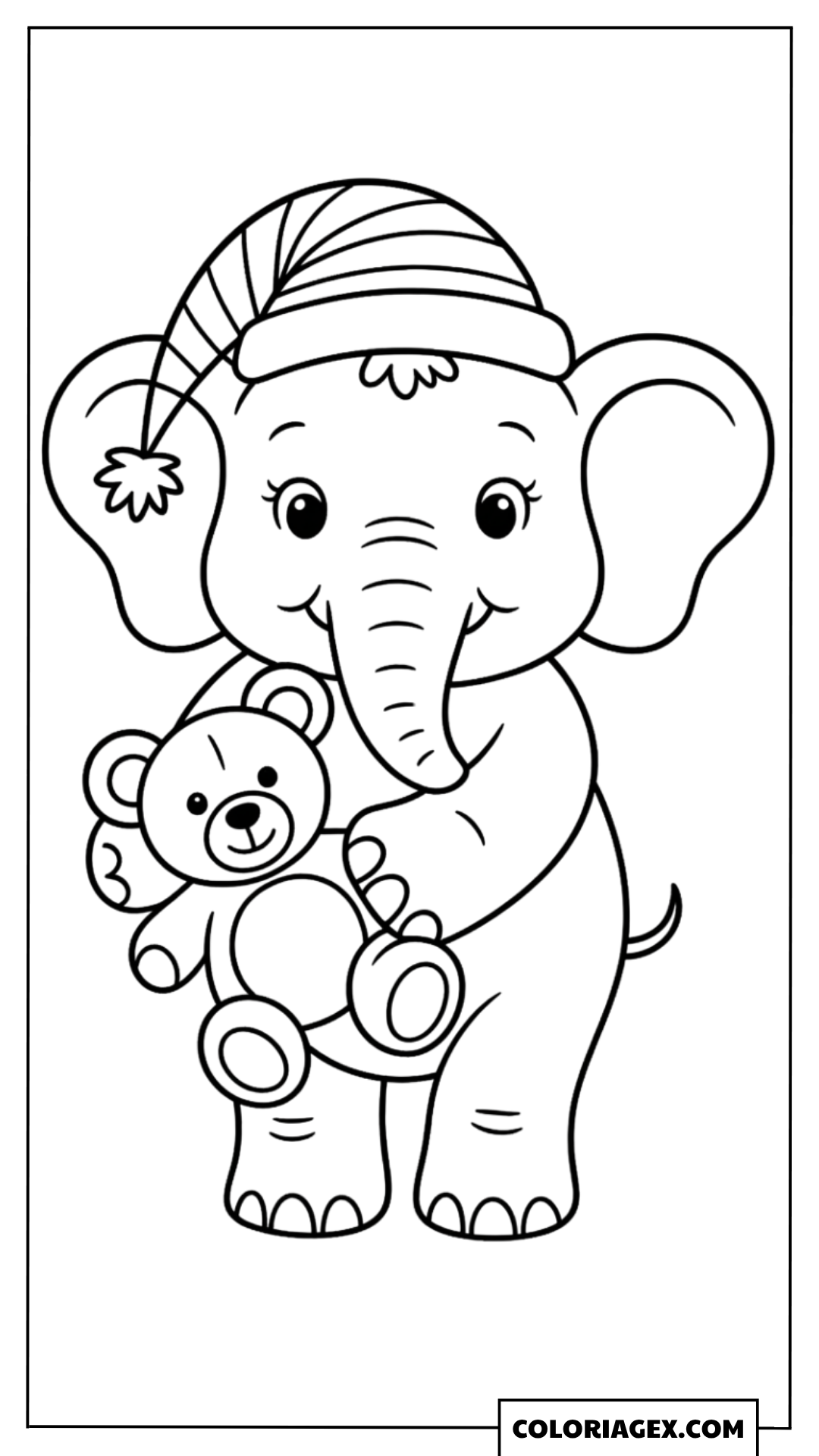 Coloriage Bébé éléphant peluche
