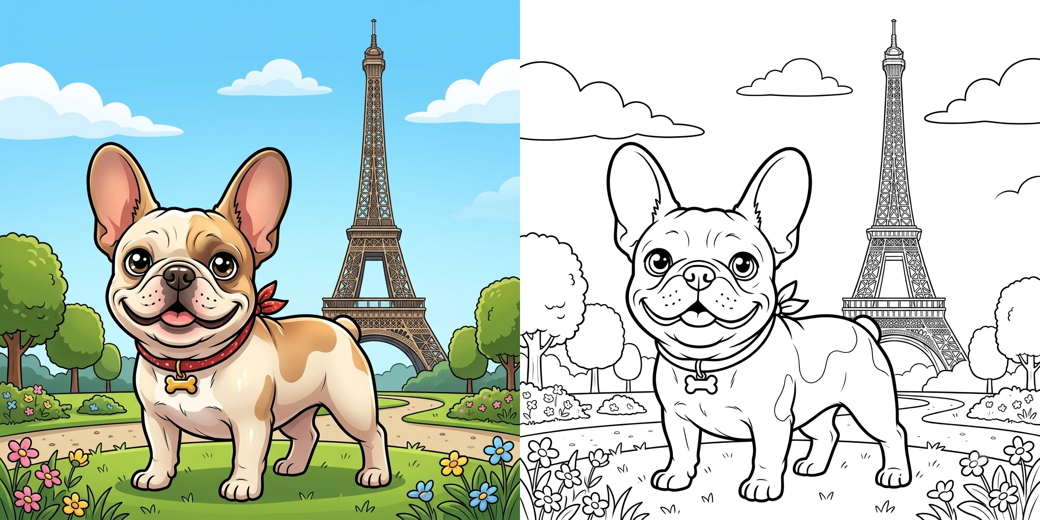 ft - Coloriage Bouledogue Français ft