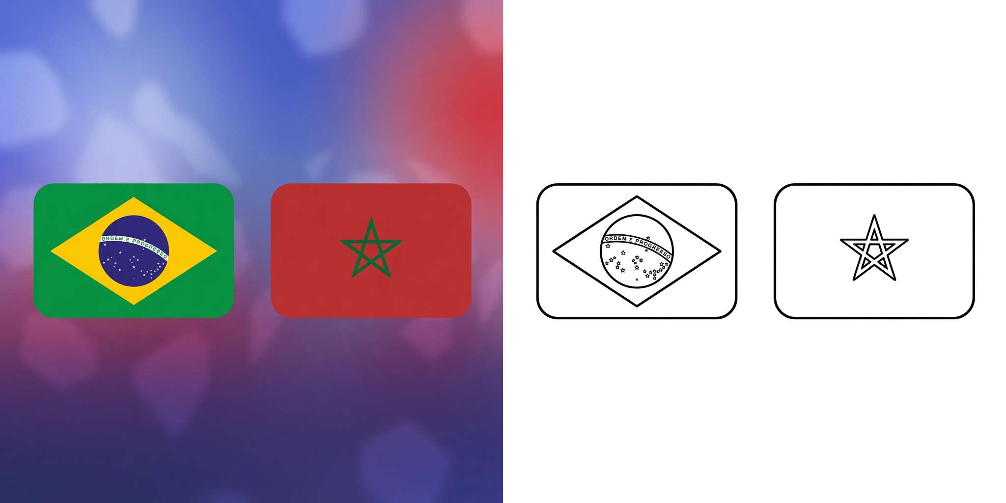 ft - Coloriage Brésil vs Maroc – Coupe du Monde 2026 ft