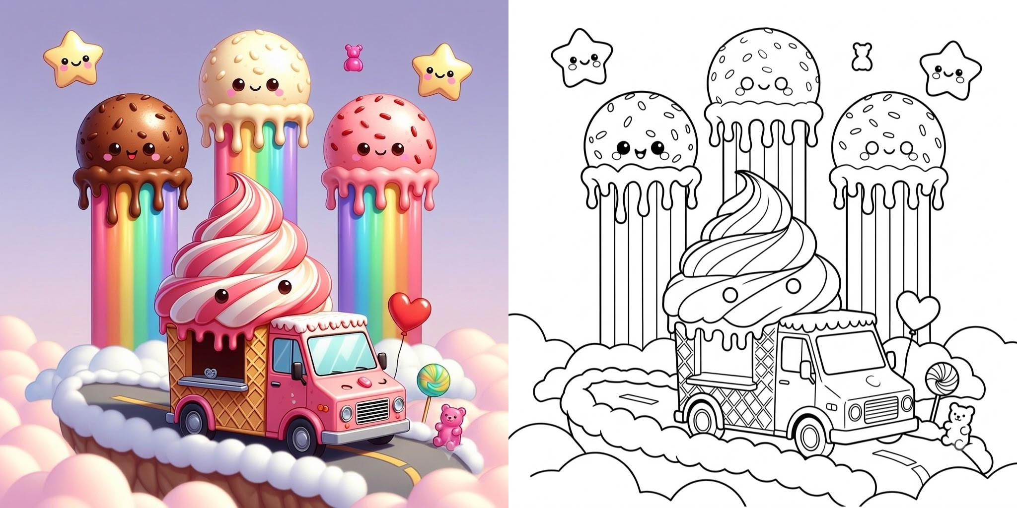 ft - Coloriage Camion de Glace ft