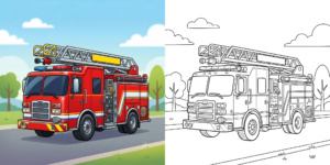 ft - Coloriage Camion de Pompier ft