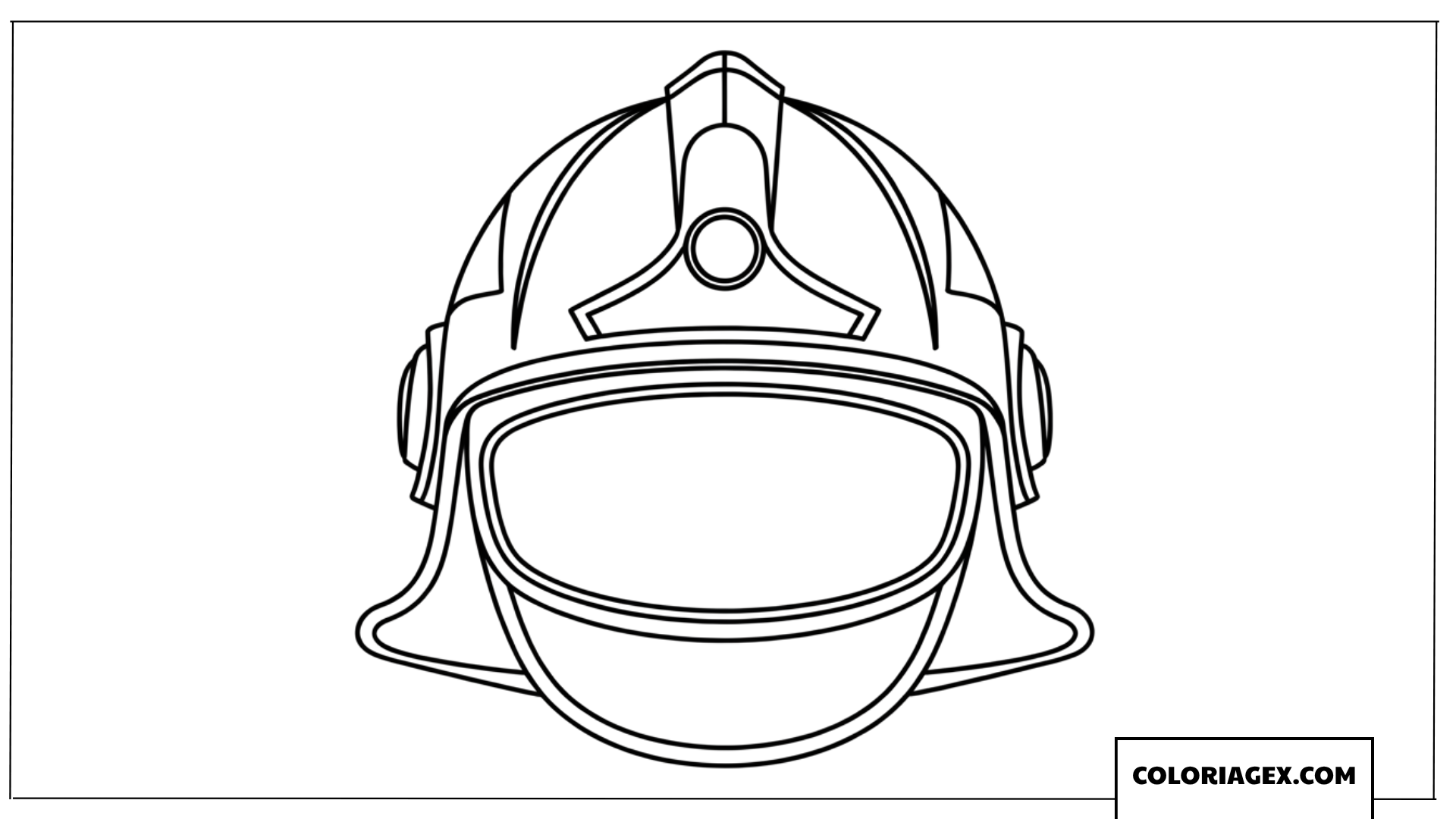 Coloriage Casque de Pompier Moderne Vue de Face