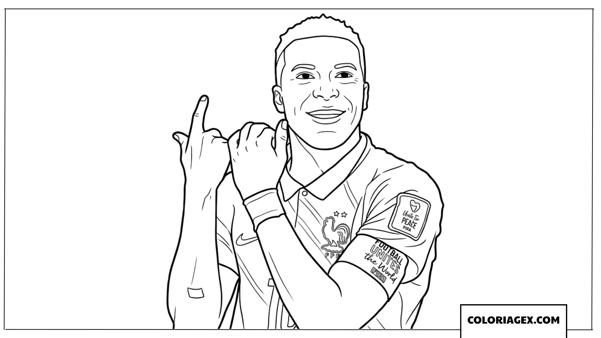 Coloriage Celebration But de Capitaine Kylian Mbappe